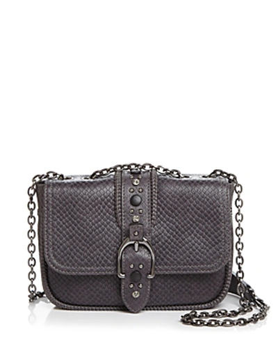 Shop Longchamp Amazone Rock Mini Leather Convertible Shoulder Bag In Anthracite/gunmetal