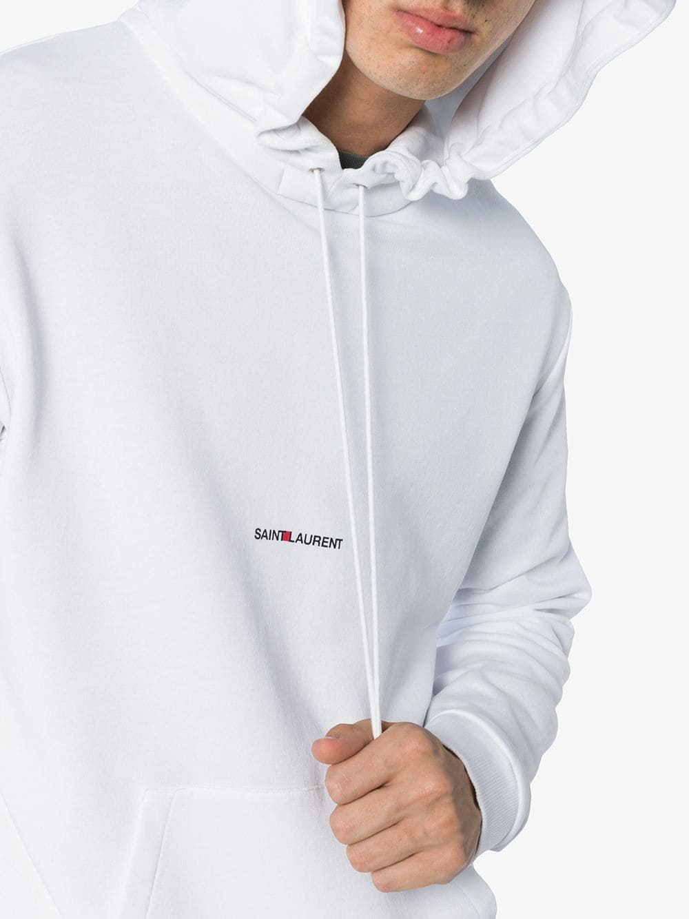 saint laurent logo print hoodie