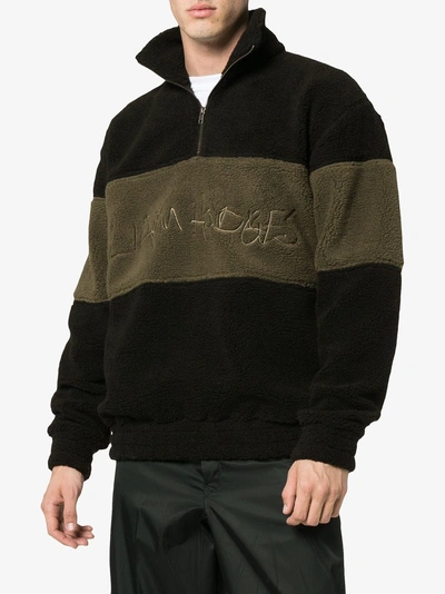 Shop Liam Hodges Hand Written Embroidered Fleece Sweatshirt In Black