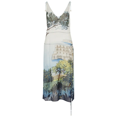 Shop Altuzarra Ponza Printed Silk Midi Dress