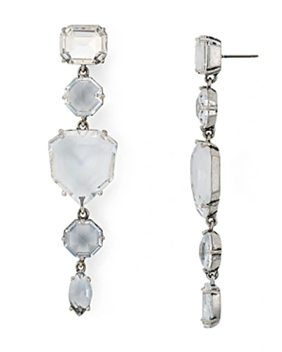 Shop Kate Spade New York Linear Drop Earrings In Clear/silver