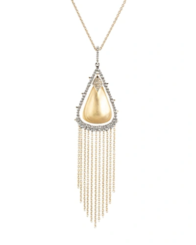 Shop Alexis Bittar Crystal Tassel Pendant Necklace, 32 In Gold