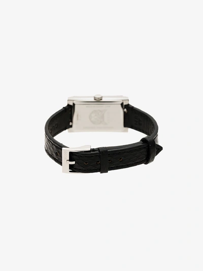 Shop Gucci G-frame Stainless Steel Watch In Black