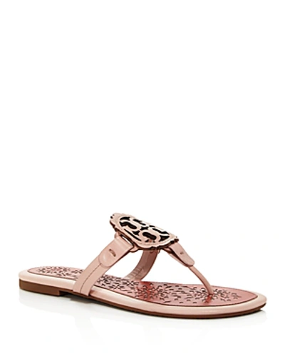 Shop Tory Burch Women's Miller Scallop Leather Thong Sandals In Sea Shell