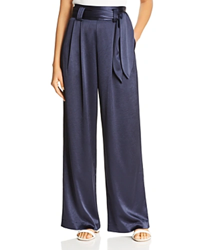 Shop Tory Burch Wide-leg Satin Pants In Tory Navy