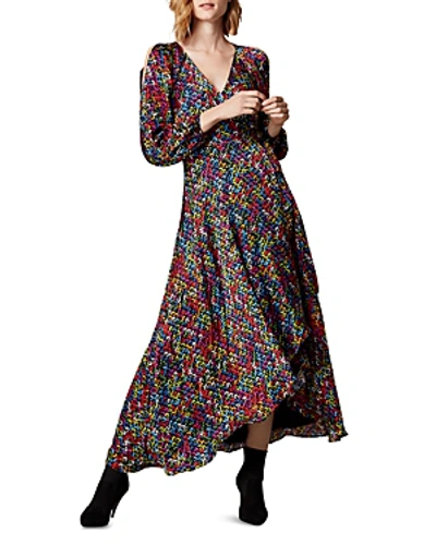 Shop Karen Millen Sequin-print Wrap Dress In Multicolor