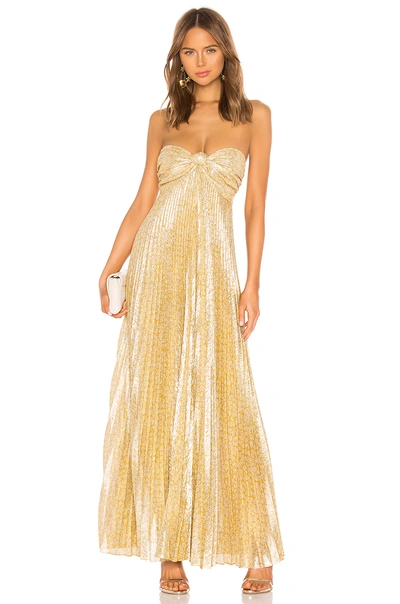 Shop Alexis Joya Dress In Gold Lame