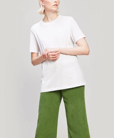 Acne Studios Cylea Cropped Embossed Cotton-jersey T-shirt In Optic White