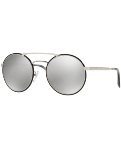 Shop Prada Sunglasses, Pr 51ss In Silver Black/silver Mirror