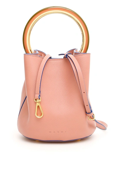 Shop Marni Pannier Bag In Apricot|rosa