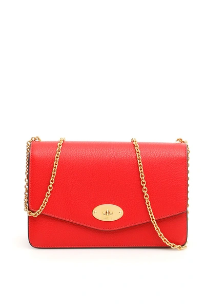 Shop Mulberry Grain Leather Darley Bag In Ruby Red|rosso