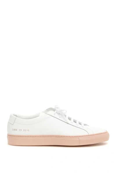 Shop Common Projects Achilles Shiny Sneakers In White Blush (white)