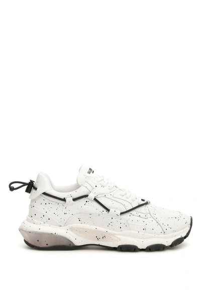 Shop Valentino Bounce Sneakers In Bianco+nero|bianco