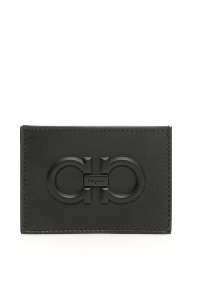 Shop Ferragamo Gancini Credit Card Holder In Black|nero