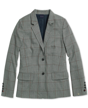 tommy hilfiger women's plaid blazer