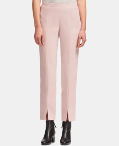 Shop Dkny Front-slit Straight-leg Pants In Light Pink