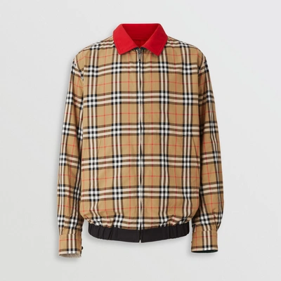Shop Burberry Reversible Vintage Check Harrington Jacket In Midnight