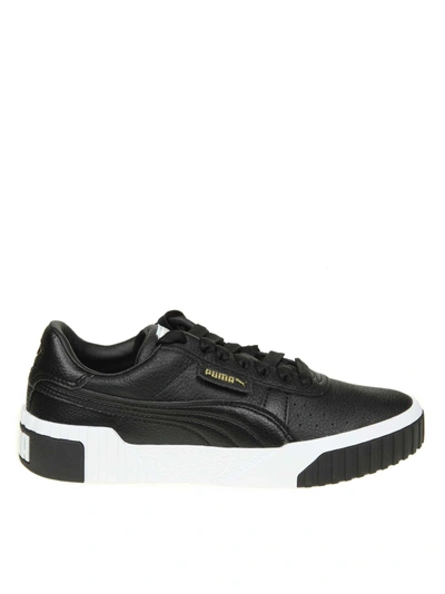 Shop Puma Sneakers Cali In Black Leather