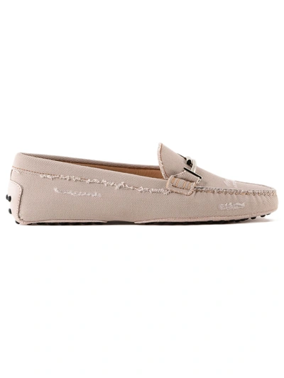 Shop Tod's Distressed Gommino Loafers In Glove