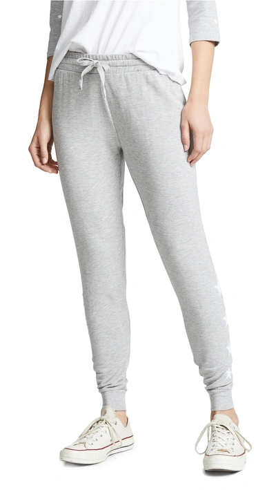Shop Z Supply The Linear Star Joggers In Heather Grey