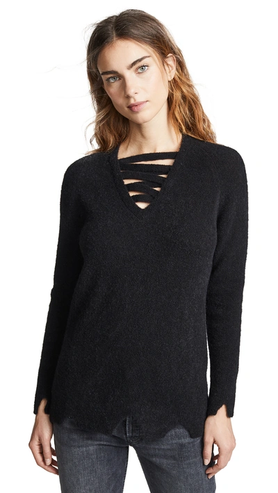 Shop Lna Ziggy Alpaca Sweater In Black