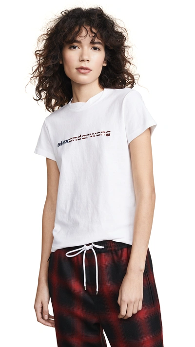 Shop Alexander Wang Short Sleeve T-shirt With Logo Decal In White