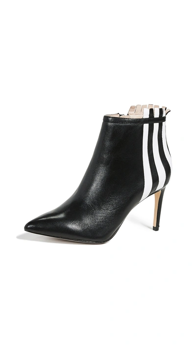 Shop Rachel Zoe Taylor Stripe Ankle Boots In Black/white