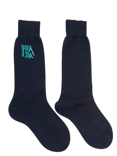 Shop Prada Socks In Blue