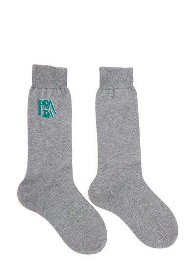 Shop Prada Socks In Grey