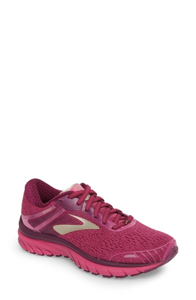 Shop Brooks Adrenaline Gts 18 Running Shoe In Pink/ Plum/ Champagne