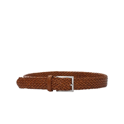 Shop Luciano Barbera Leather Tubular Braided Belt