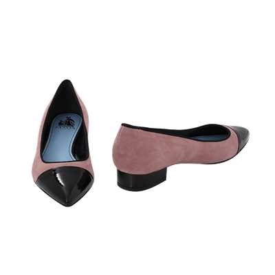 Shop Lanvin Suede Pointed Ballerina