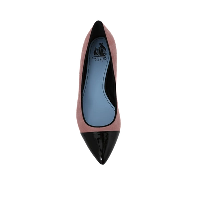 Shop Lanvin Suede Pointed Ballerina