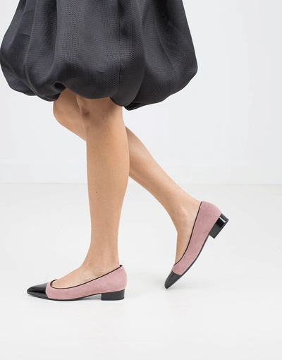 Shop Lanvin Suede Pointed Ballerina