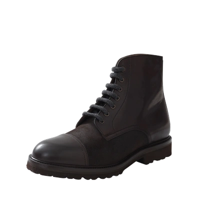Shop Brunello Cucinelli Leather Cap Toe Boot
