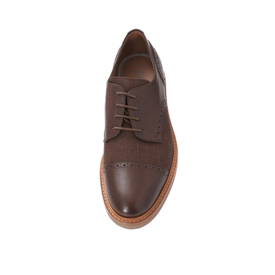 Shop Brunello Cucinelli Leather Cap Toe Shoe