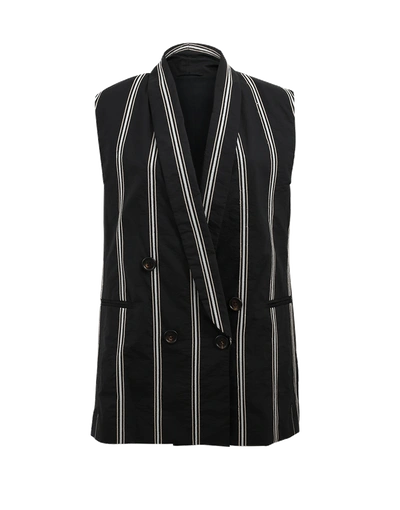 Shop Brunello Cucinelli Striped Single Button Vest