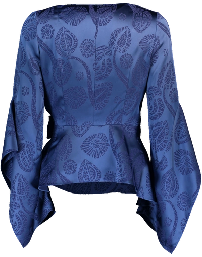 Shop Peter Pilotto Satin Jacquard Wrap Blouse