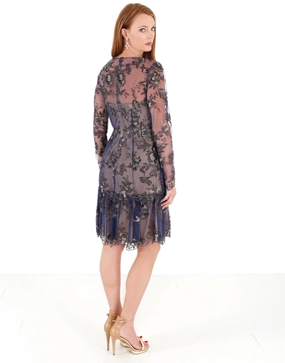 Shop Marchesa Notte Embroidered Lace Cocktail Dress