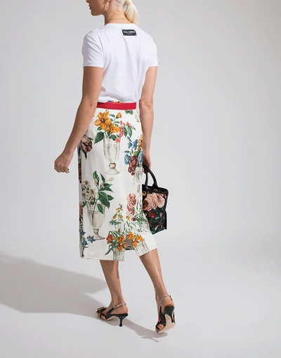 Shop Dolce & Gabbana Flowers And Vases Print Pencil Skirt