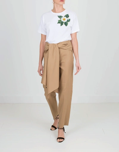 Shop Oscar De La Renta Twill Pant