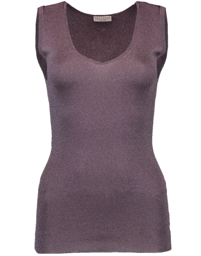 Shop Brunello Cucinelli Fitted Lurex Tank