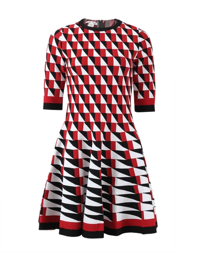 Shop Oscar De La Renta Knit Geo Print Skirt Dress