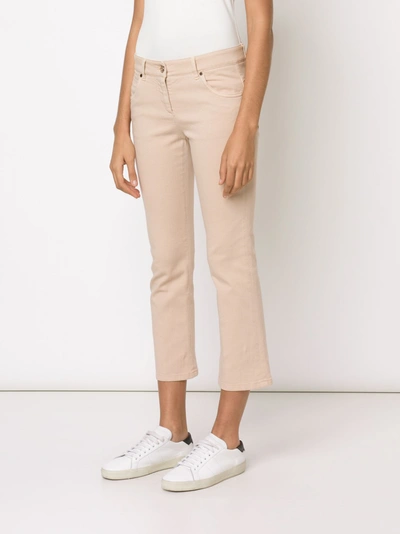 Shop Brunello Cucinelli Cropped Flare Denim Pant