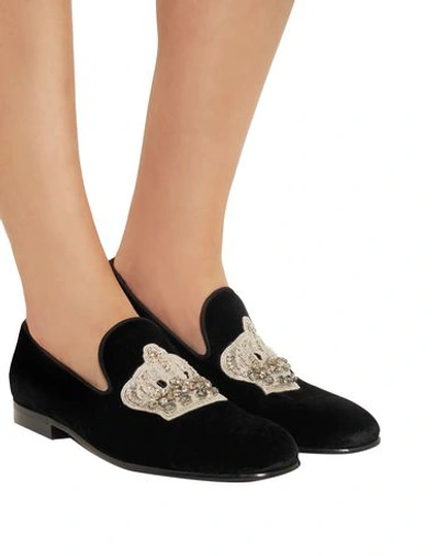 Shop Dolce & Gabbana Woman Loafers Black Size 6.5 Viscose, Silk
