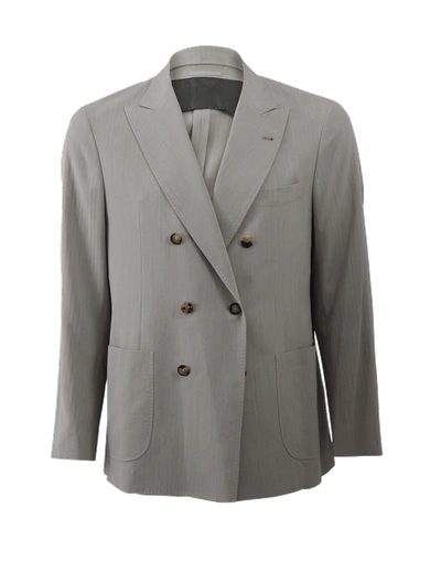 Shop Brunello Cucinelli Double Breasted Suit Jacket