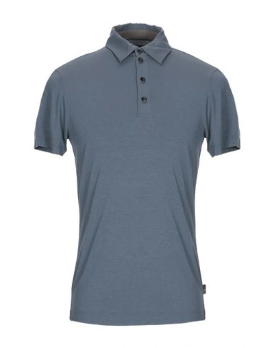 Shop Armani Collezioni Polo Shirts In Pastel Blue