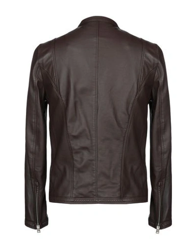Shop Delan Biker Jacket In Dark Brown