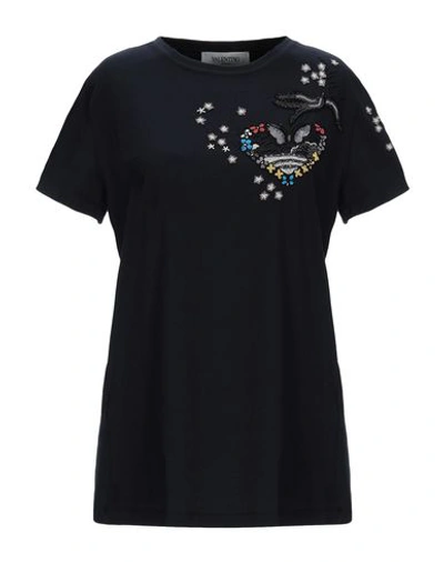 Shop Valentino T-shirt In Dark Blue