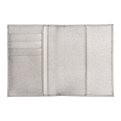 Shop Dolce & Gabbana Dolce And Gabbana Silver Crystal Logo Passport Holder In 80750 Silve